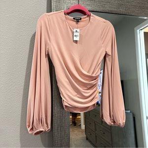 Express Soft Pink Ruched Blouse
